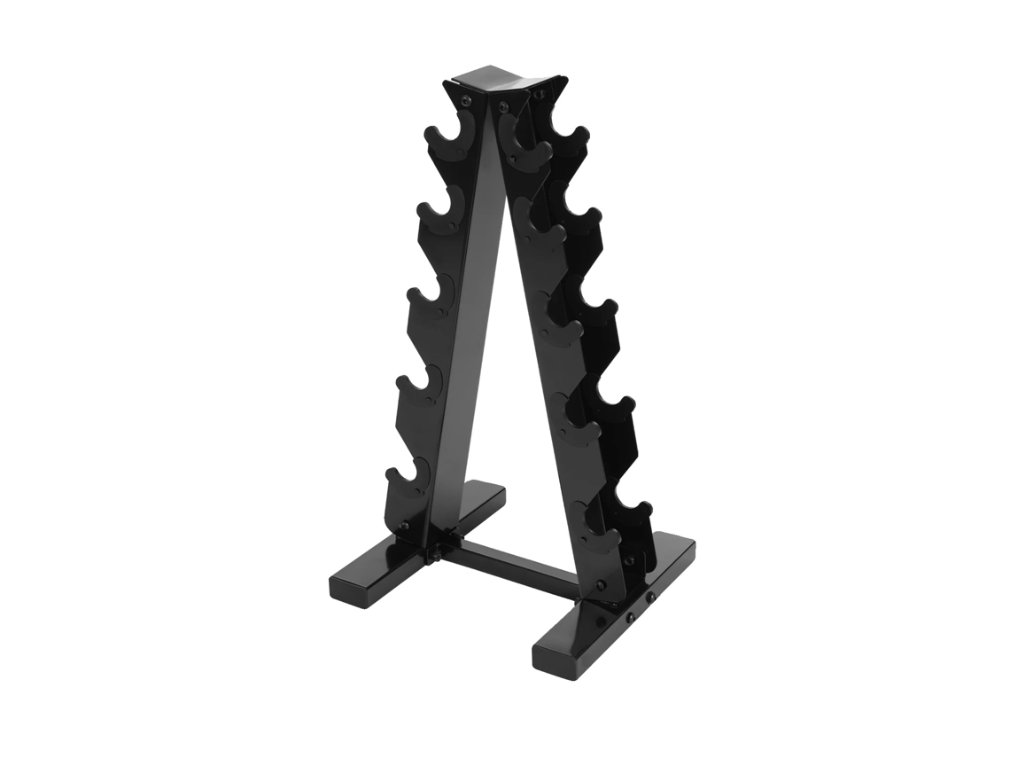 Soporte para mancuernas, 5 niveles de almacenamiento, construcción de acero resistente, negro OEM