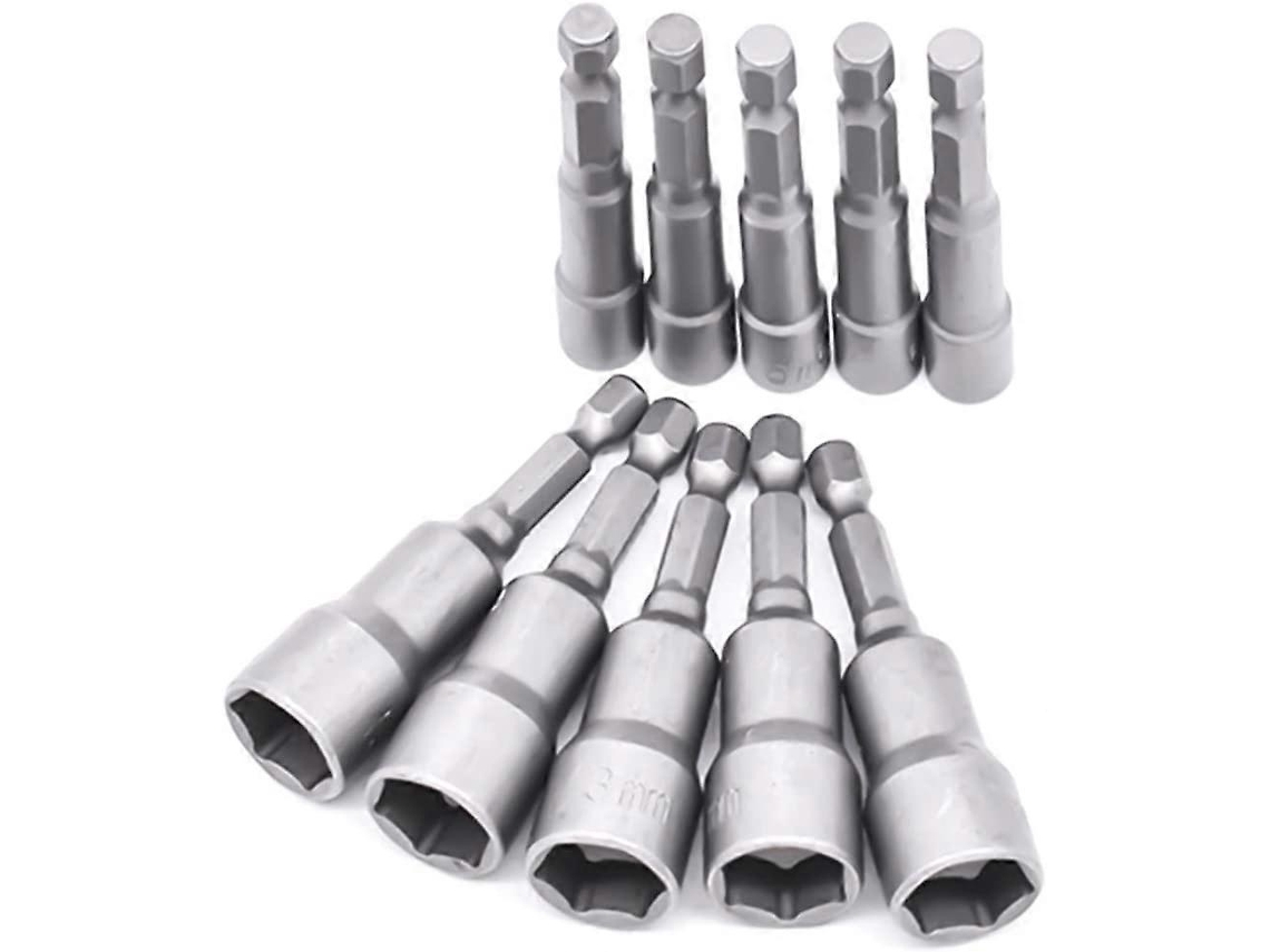 10 Piezas Llave De Entrante Hexagonal Magnética 6-19mm, Llave De Tornillo Para Taladro (acero Cromovanadio)