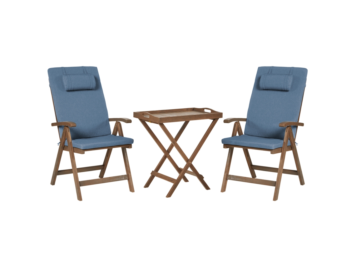Conjunto Bistro Beliani Amantea Premium De Madeira De Acácia Castanho 68x45x73