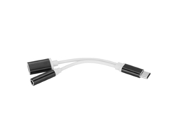 Adaptador Divisor De Audio Y Conector Para Auriculares 2 En 1 De Usb-c A 3,5 Mm - Negro