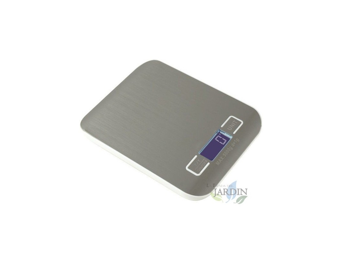 Báscula de Cocina SUINGA LED 14x18 Cm Gris (Capacidad: 5 kg - Gradución: 1 g)