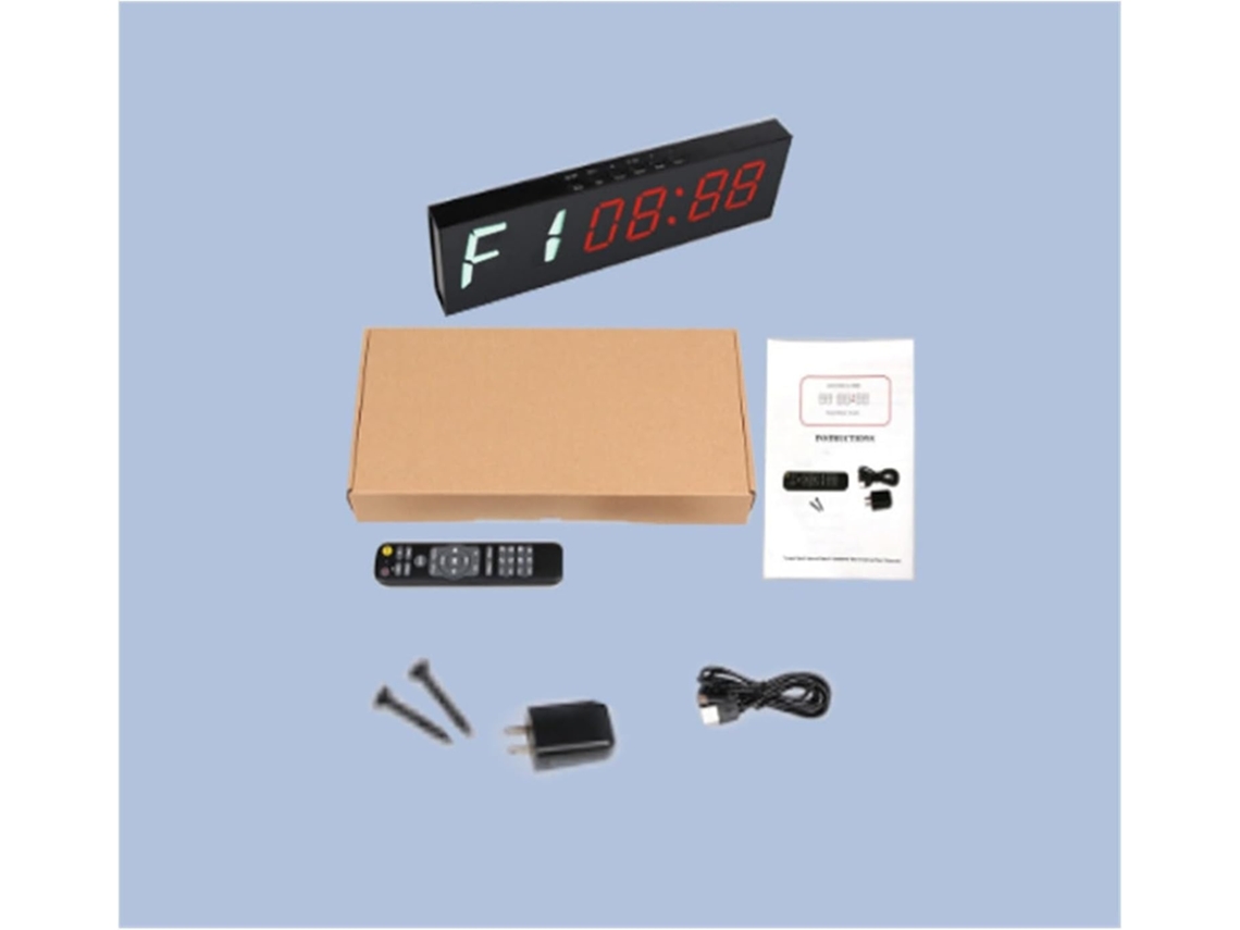 Reloj Digital Led De Gran Tamaño (1,8 Pulgadas) Con 6 Dígitos, Temporizador De Intervalos Y Temporizador De Cuenta Regresiva.