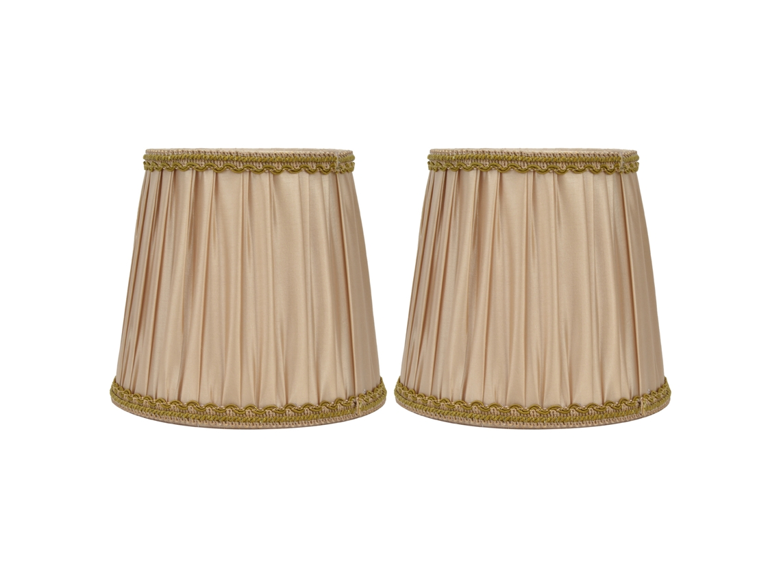 2026-2pcs Abat Jour En Tissu Simple Pour Lampe À Vis E14 Chandelier Table Lumière Or Décoration Maison