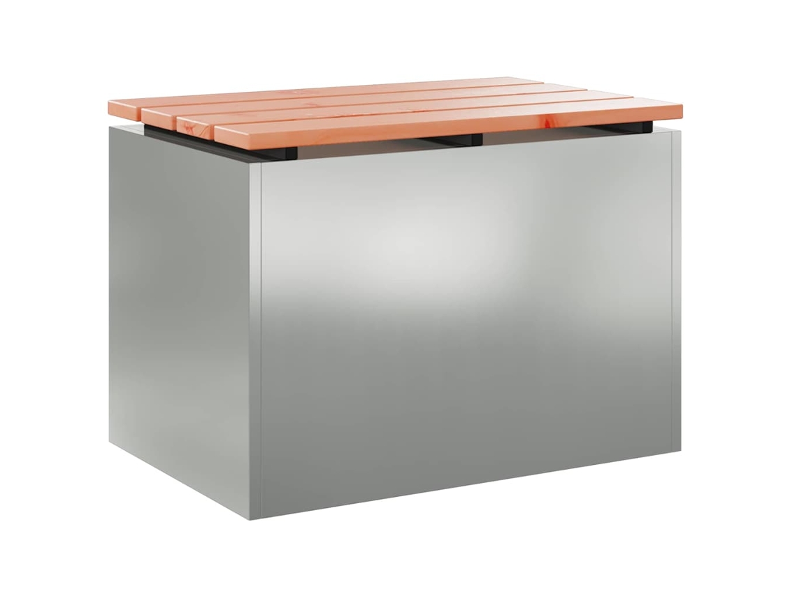 Maison Exclusive - Banco de jardín plateado 60 x 40 x 43 cm Acero galvanizado