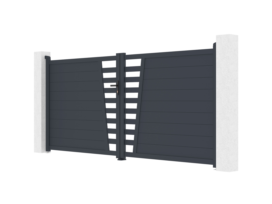 Puerta Batiente 3,5 M Cervina H.160cm Alu +2 Postes 20x20
