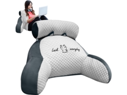 Almohada De Lectura Grande Con Cabecero Desmontable Para Trabajar O Leer En La Cama O En El Suelo,gris Gertiz