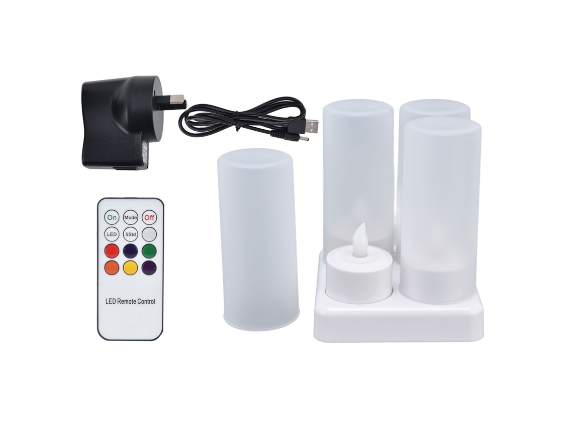 2026 Store-velas Led Sin Llama Recargables Con Control Remoto Y Base De Carga, Luces De Tea Light Coloridas Para Fiestas 100-240v