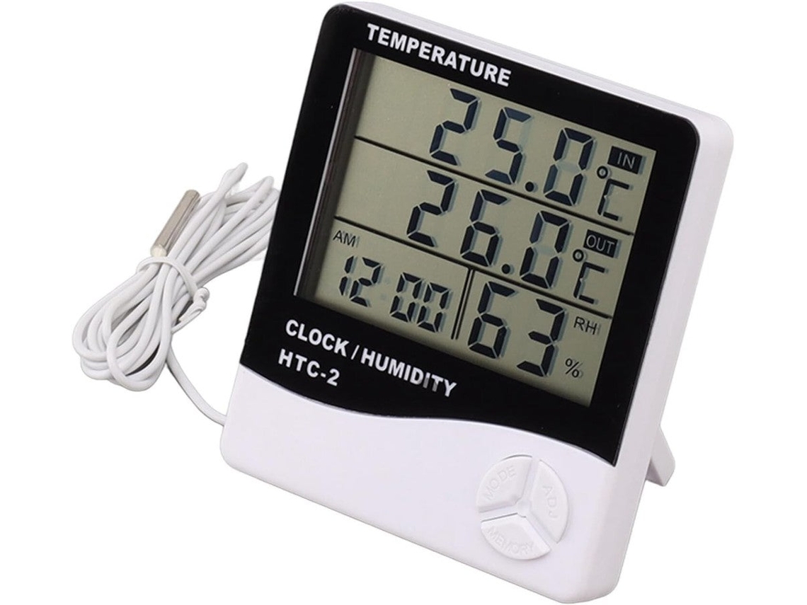 Termómetro digital para interiores y exteriores, temperatura y humedad, higrómetro HTC 2