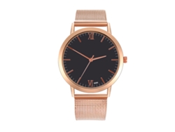 Reloj Analógico De Cuarzo Con Correa De Malla Zhoulianfa Moda Casual Empresarial Oro Rosa