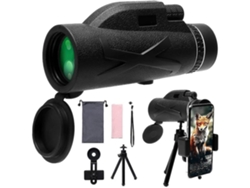 Telescopio monocular de alta potencia 80x100 con soporte para teléfono inteligente y trípode ajustable con prisma Bak4 para observación de aves Gusshious