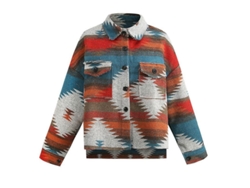 2026-camisa Chaqueta Vintage Mujer Manga Larga Botones Cuello Solapa Suelta Impresión Bmt S Rojo