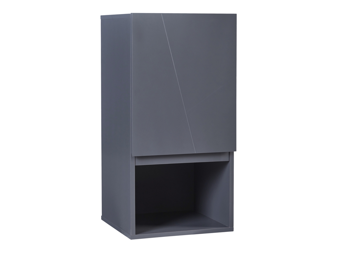 Armario de pared Overath con puerta 30x30x60 cm gris [EN.CASA]