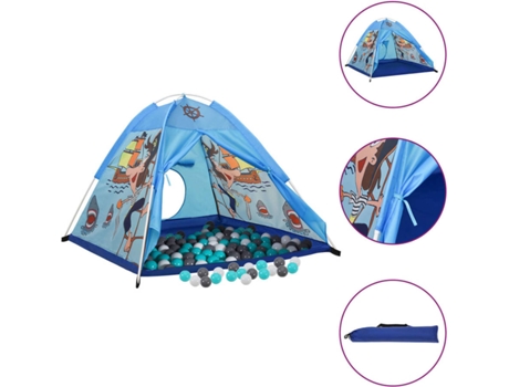 vidaXL Tienda de juegos para niños con 250 bolas azul 120x120x90 cm