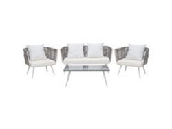 Conjunto de jardín en ratán beige BELIANI Ragusa