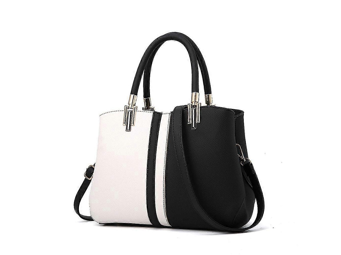Bolso de mano de piel sintética a la moda, bandolera, bolso tote para mujer, asa superior, negro