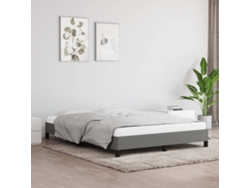 Estructura de cama sin colchón tela gris oscuro 140x200 cm