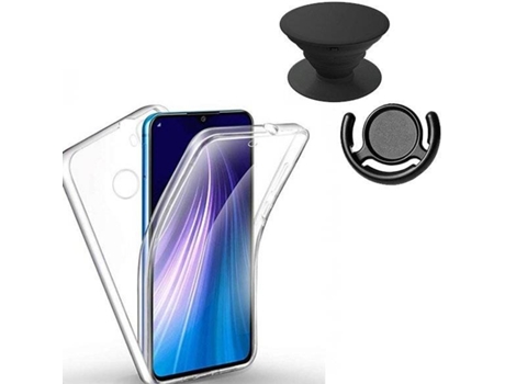 Kit Carcasa, Protector y Soporte Xiaomi Redmi Note 8 2021 PHONECARE Impact Protection Negro