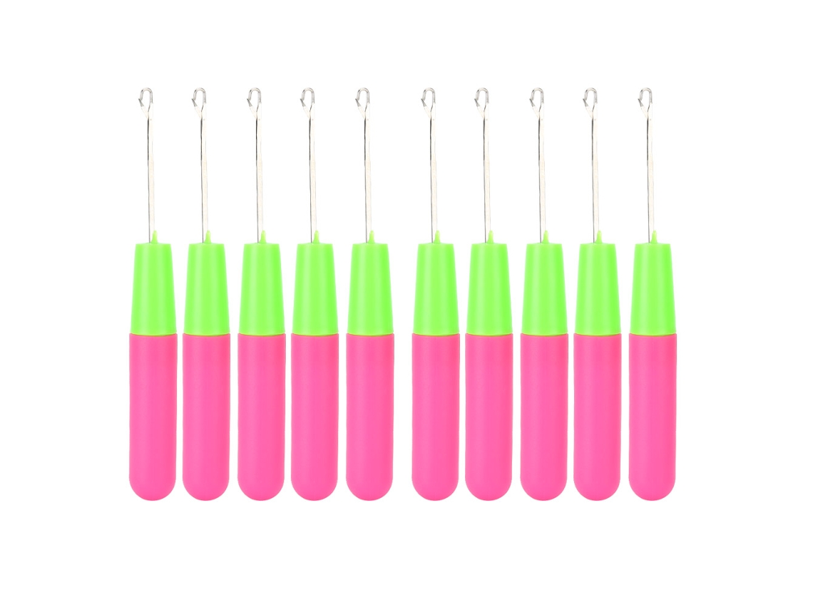 10pcs Agujas De Tejer Para Trenzas Y Dreadlocks De Pelo Con Mango Cómodo Y Duradero