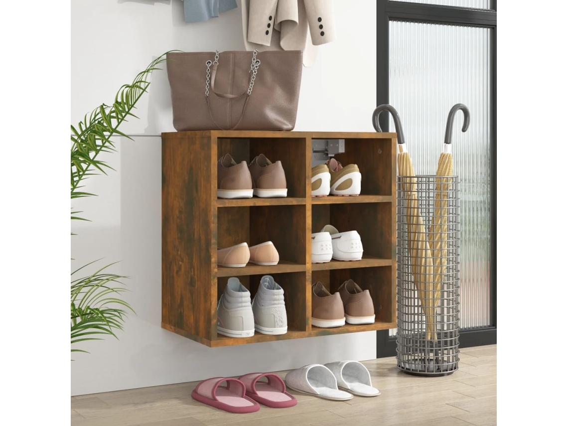 Mueble Zapatero | Armario Zapatero Color Roble Ahumado 52,5x30x50 Cm