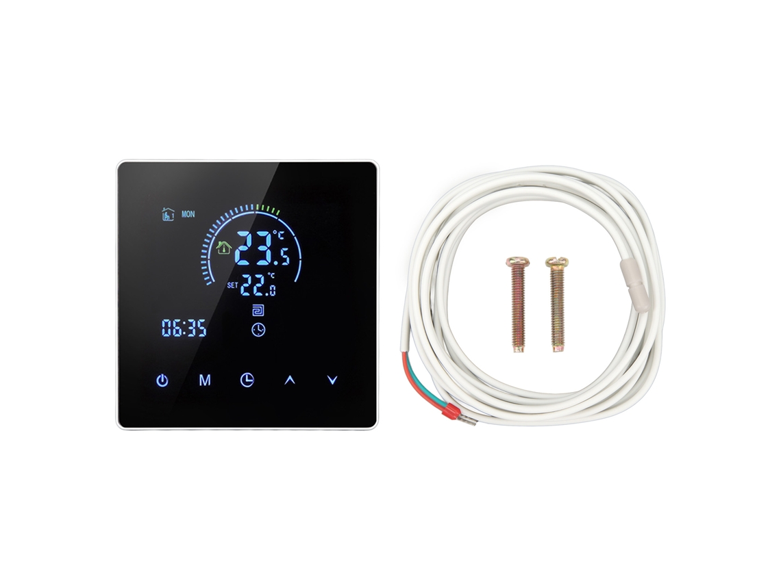 Termostato Inteligente Programable Con Pantalla Táctil Digital, Montaje En Pared, Compatible Con Tuya 3500w 16a