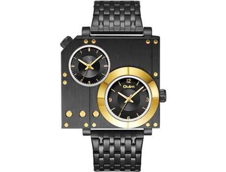 VEANXIN Reloj de pulsera cuadrado resistente al agua para hombre-Negro