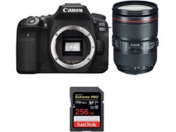 Kit Cámara Réflex CANON EOS 90D + EF 24-105mm f/4L IS II USM + SanDisk 256GB