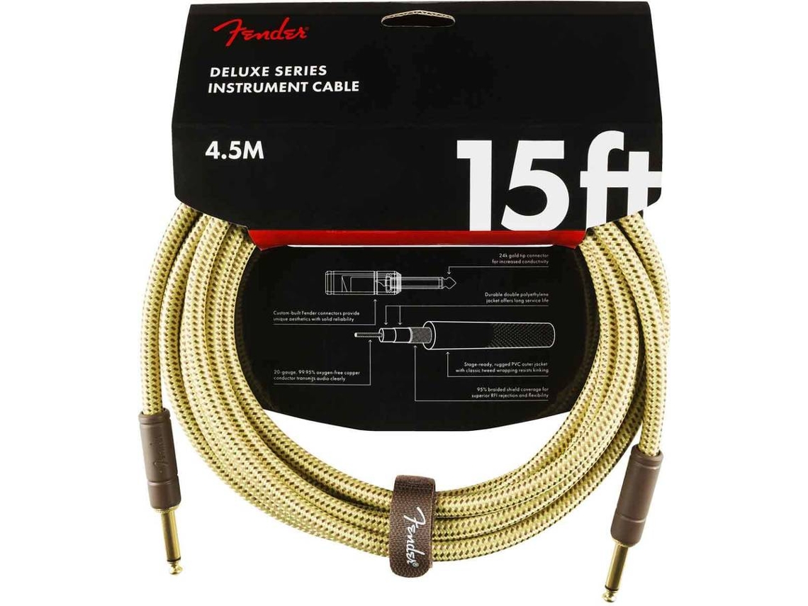 Cable para Instrumentos FENDER Deluxe Series Jack/Jack Tweed (4,5 m)