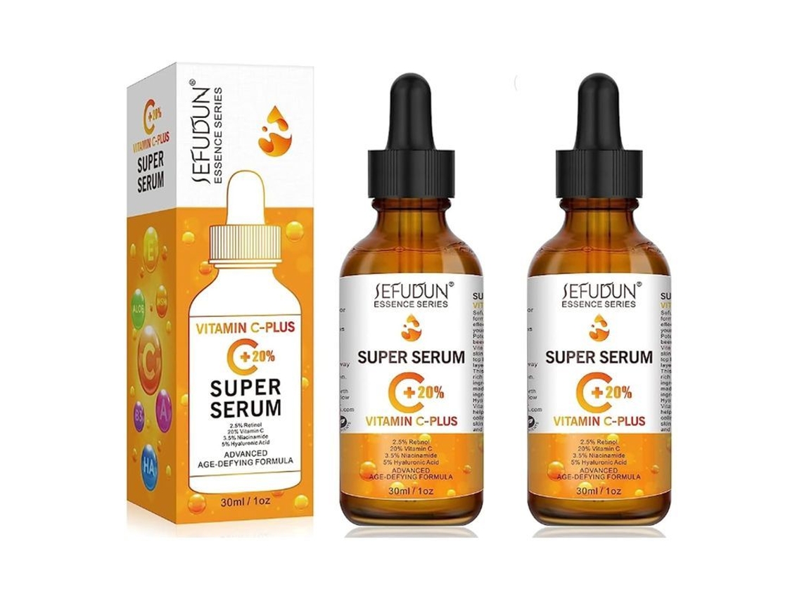Sérum Facial Con 20 % De Vitamina C Y Ácido Hialurónico, Paquete De 2 Unidades, Antiedad, Hidratante, Reduce Manchas Oscuras Y Arrugas.