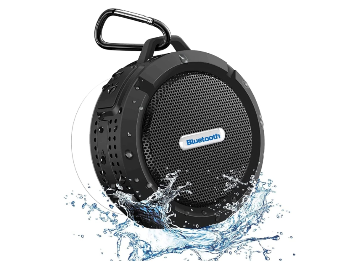 Mini altavoces de ducha, altavoces Bluetooth portátiles impermeables IP65 con estéreo inalámbrico real y tecnología DSP, color negro Yizhood
