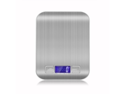 Báscula de cocina portátil MDUG de acero inoxidable con pantalla LCD retroiluminada (5 kg, 1 g)