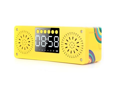 Reloj de Alarma Inalámbrico de Madera con Bluetooth Mini CHRONUS A10-CH Amarillo