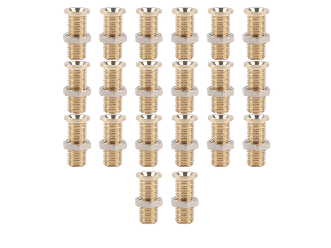 20 Conectores Banana Hembra De Cobre Chapados En Oro De 4 Mm Con Tuerca M6 Para Pruebas Eléctricas.