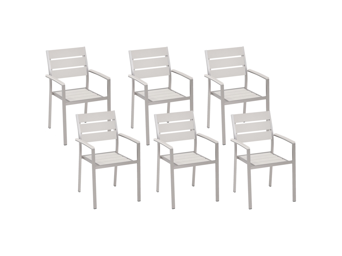 Conjunto de 6 sillas BELIANI Vernio de Madera plástica Blanco 54x57x88