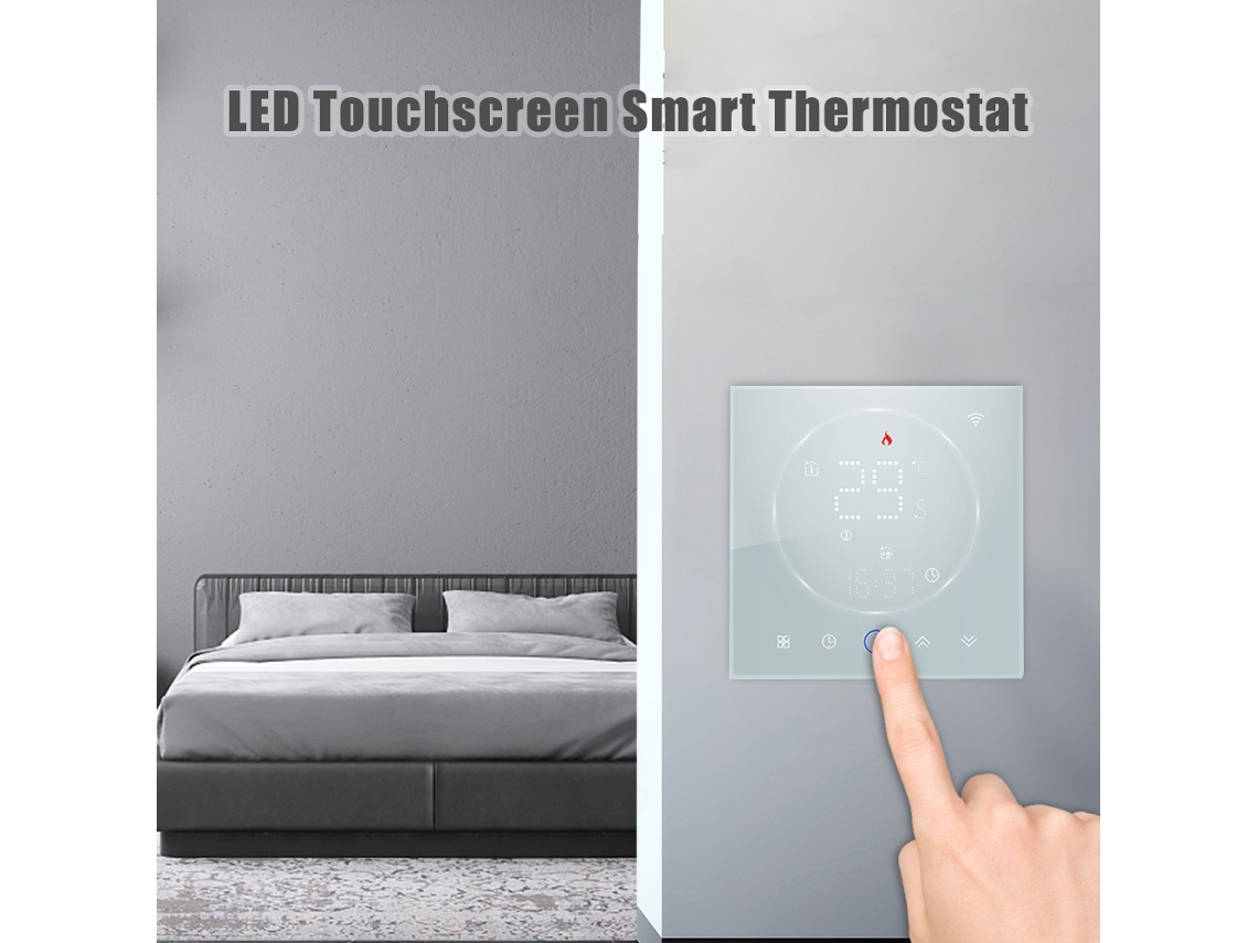 Termostato Inteligente Wifi, Programable Con Control Por Voz, Pantalla Led Para Calefacción Doméstica.