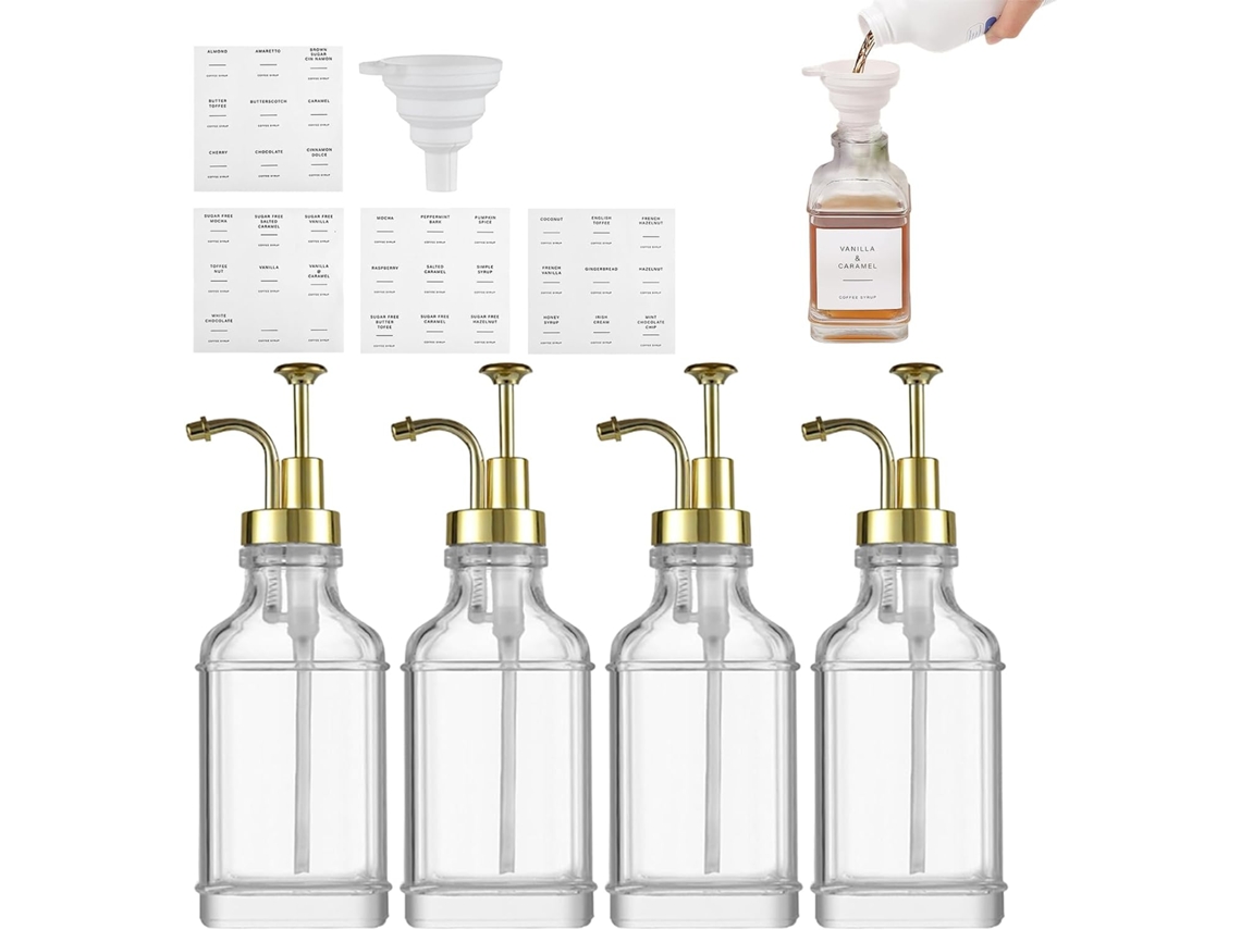 Dispensador de jarabe de café transparente, dispensador de jarabe para restaurantes, botella transparente C Slowmoose