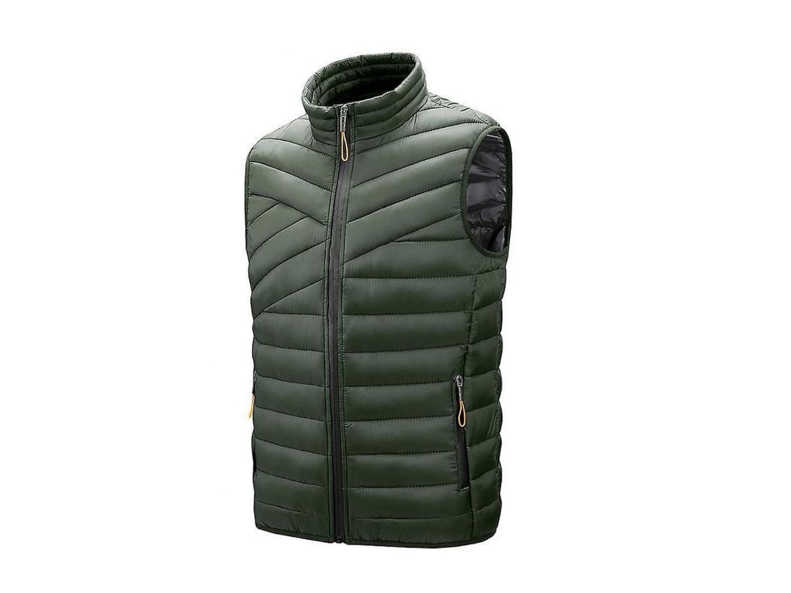 Chaleco Rebe con mangas para hombre, chaqueta ligera de plumón de pato para invierno cálido Bgs 2XL verde