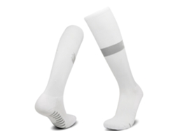 Calcetines de fútbol para niños y niñas, de algodón transpirable, antideslizantes, hasta la rodilla. MDUG (blanco)