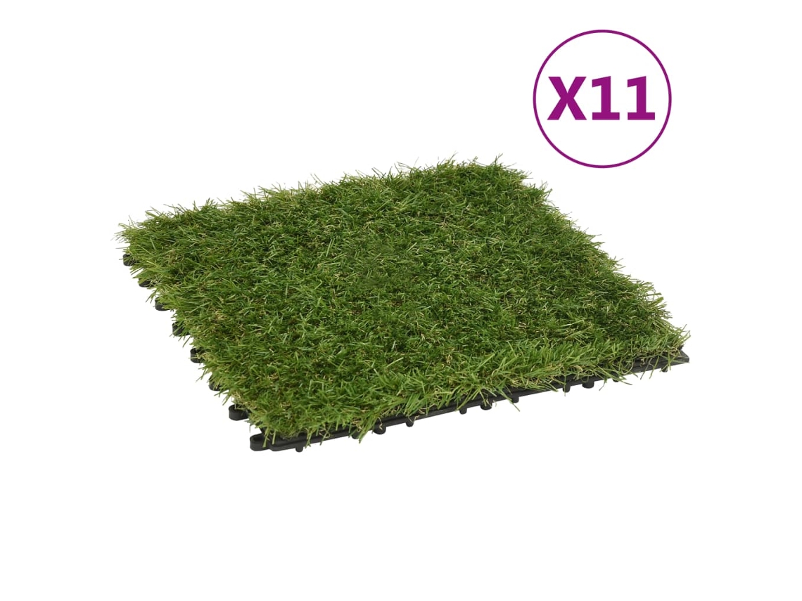 Baldosas De Césped Artificial 11 Uds Verde 30x30 Cm