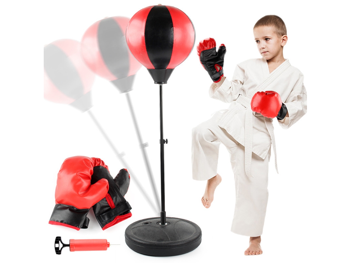 Saco de Boxeo Inflable CUICH, Balón de Boxeo Vertical con Altura Ajustable hasta 115 cm para Entrenamiento y Alivio del Estrés
