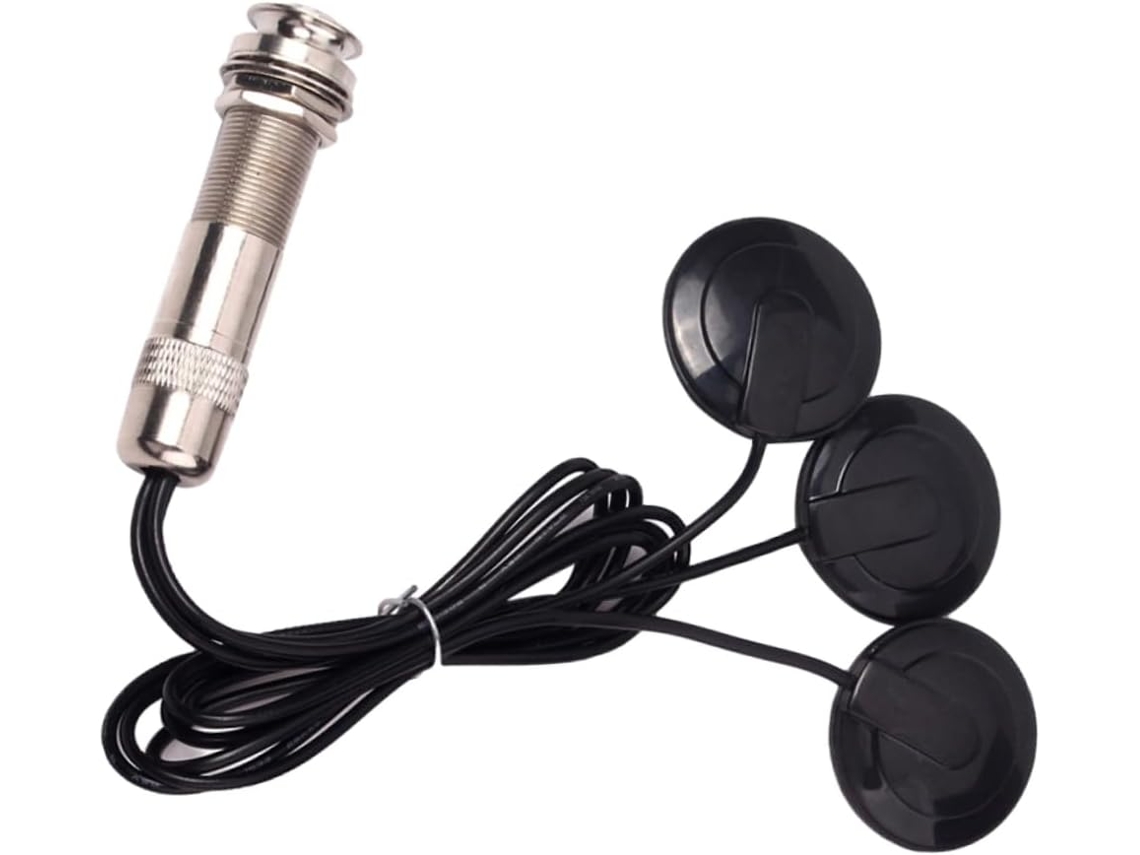 Micrófono Piezoeléctrico Negro De 3 Sensores Para Guitarra Acústica, Conector Jack De 6,35 Mm, Sensor Transductor.