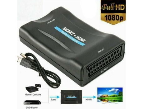 Hd 1080P Scart Hdmi Audio Video Converter Adaptador De DVD De TV De Última Generación