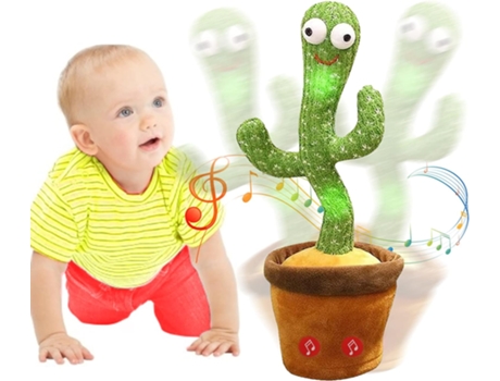 El cactus bailando repite lo que dices, juguete de peluche electrónico con iluminación, grabación de cactus cantando y repite tus palabras para j J...