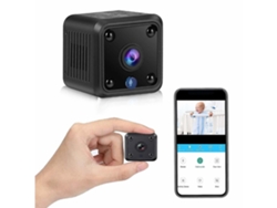 Mini cámara secreta inalámbrica para el hogar, niñera con detección de movimiento, alerta de audio, color negro USHION