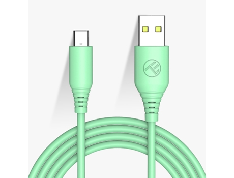 Cable de Datos TELLUR Silicona USB para Type-C 3A 1M Verde