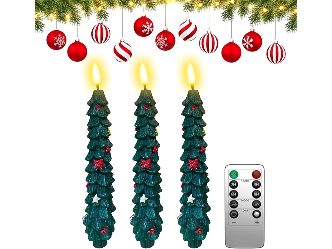 Velas LED sin llama, velas eléctricas para Navidad con control remoto para fiestas, decoración de Gokoco