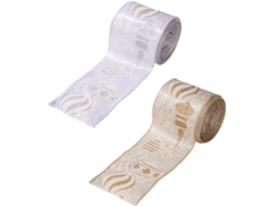 Rollos de cinta con borde navideño, cinta de yute brillante para decoración de árboles de Navidad y envoltorios de regalos, acabado mate Slowmoose