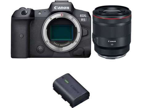 Kit Cámara CANON EOS R5 RF 50mm f/1.2L USM + Batería (Full-Frame)