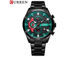 Reloj De Hombre (negro Y Verde), Esfera De Motocicleta, Seis Manecillas, Reloj De Pulsera De Cuarzo Para Negocios.