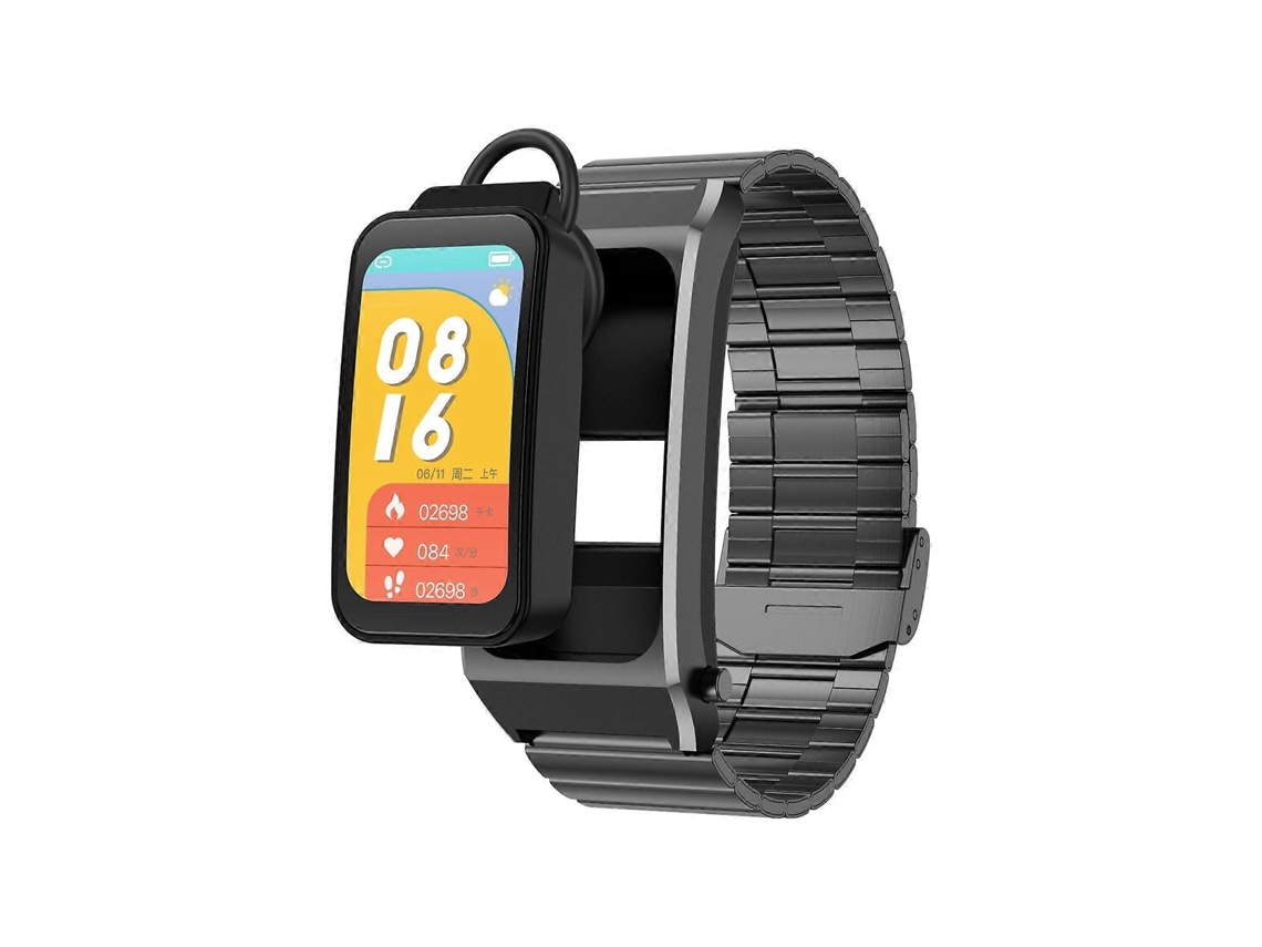 Reloj inteligente A8 2 en 1 con Bluetooth y correa de acero de 1,98 pulgadas, compatible con ECG/NFC Hengrongshen