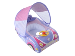 Flotador inflable para coche de bebé con sombra y bocina rosa de 1 a 4 años